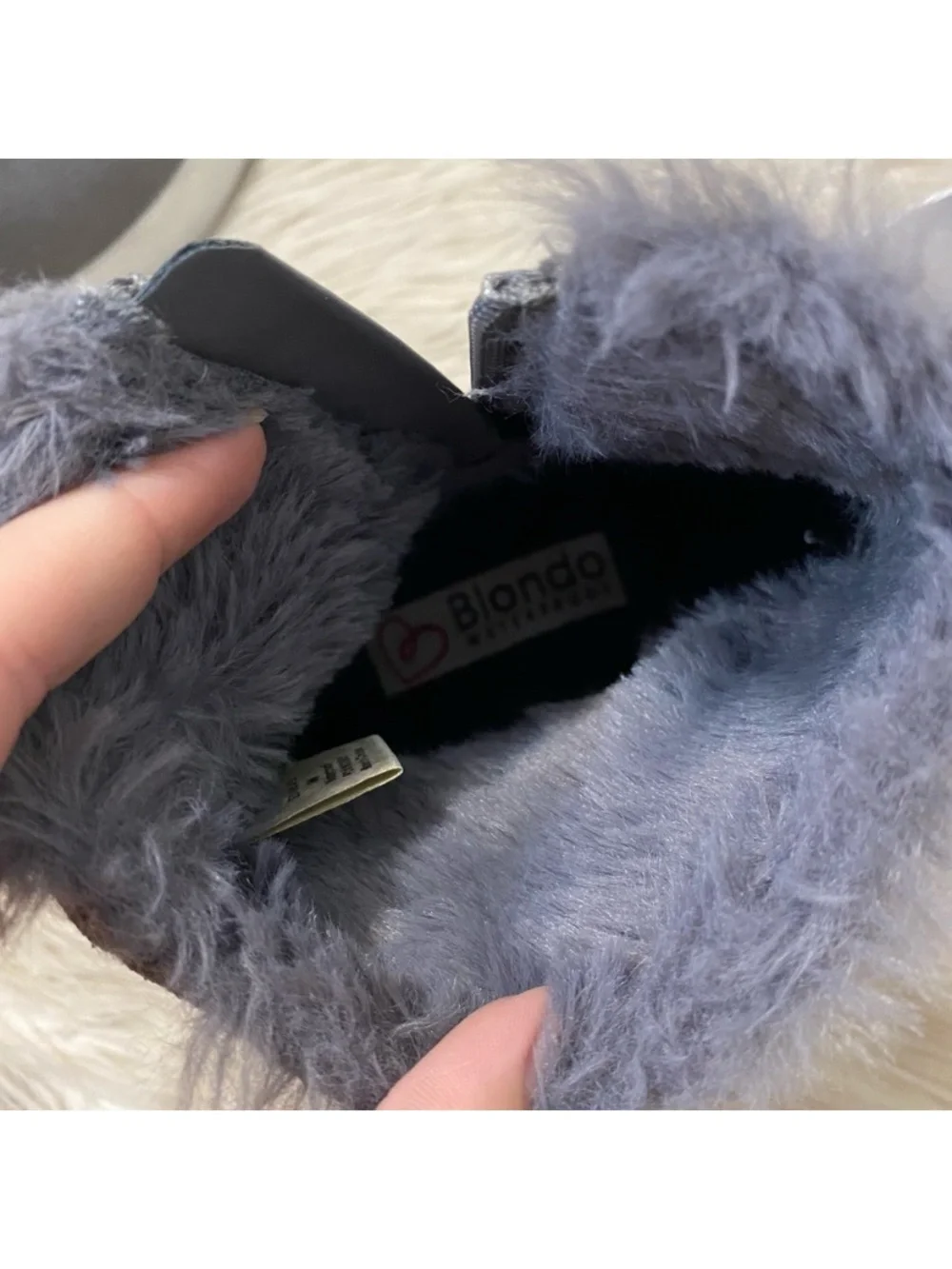 Blondo Haven Waterproof High Top Sneaker Faux Fur Lined Gray Suede Leather Boot